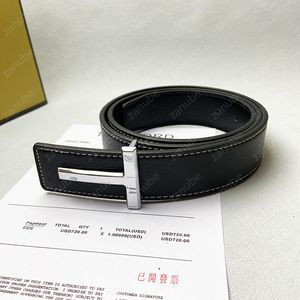 Designer Belt for Men Luxury merk Silver Buckle Taillebands Mens Fashion White Lederen Belts Classic Office Cool Guys Taillband Gifts 9 Styles Breedte 38mm Hot -7