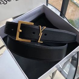 Cinturón de diseñador para mujer, cinturón de piel auténtica de 3cm de ancho con hebilla S, cinturón con hebilla para mujer