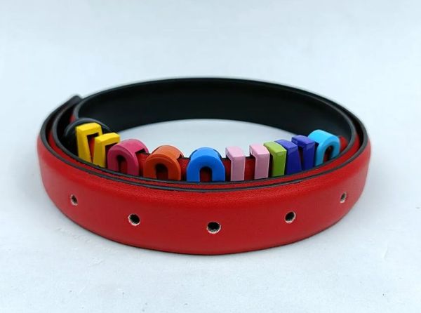 Ceinture de créateur pour femmes marque de luxe lettres colorées boucle ceinture épissage ceintures mode taille étroite peau de vache ceintures hommes largeur 25mm 16 couleurs -3