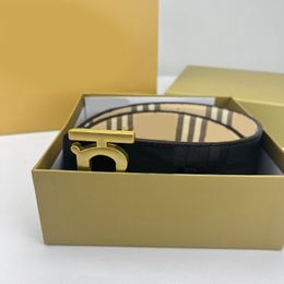 Cinturón de diseñador, hebilla de oro/sier, cintura de doble cara rayada, ancho de 3.8 cm