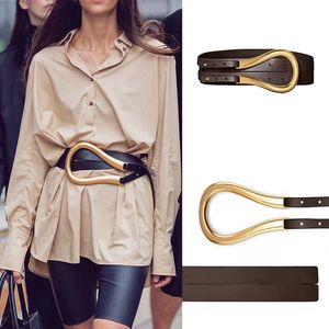 Ceinture de créateurs de haute qualité ceintures en cuir authentiques Femmes Brand Fashion Wide Wide Taignband For Coat Shirt Q0625