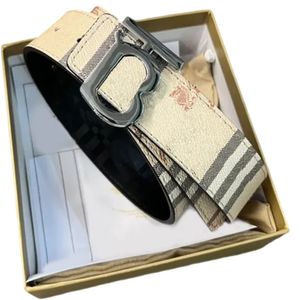 Cinturón de diseñador cinturón de cuero con hebilla b hebilla dorada y plateada cabeza rayada doble cara casual 4 colores ancho 3.5cm tamaño 105-125cm moda versátil