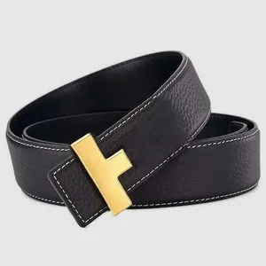 Ceinture en cuir de ceinture de créateur pour femmes designer ceinture de luxe plaquée or boucle or lisse Cintura uomo couleurs masculines pour hommes