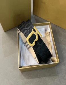 Cinturón de diseño Hombres de lujo Cinturas de hebilla de pan de oro y plateado Cabeza de hebilla negra duplicado ancho casual 38 cm tamaño 18927852