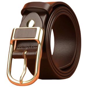 Ceinture de styliste pour hommes, marque tendance, boucle à aiguille, en cuir de vache pur, pantalon décontracté, Simple et gracieuse