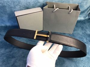 Ceinture de designer ceintures pour hommes 38MM de qualité supérieure Réplique officielle de la marque de luxe Fabriqué en cuir de veau véritable avec ceinture à boucle avancée pour homme TF019