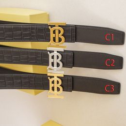 Cinturón de diseño cinturones de cuero real 6 Color Reversible Hebilla Ancho de 3,5 cm Letras clásicas para hombre Mujer Cowskin
