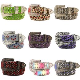 Ceinture de créateur Simon ceintures pour hommes femmes brillant diamant fleur boucle ceinture strass