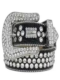 Cintura firmata Simon Cinture per uomo Donna Cintura con diamanti lucenti Nero su nero Blu bianco multicolore con strass scintillanti come regalo 20239174068