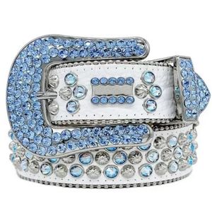 Ceinture de créateur Simon Ceintures pour hommes femmes Ceinture en diamant brillant Cuir artificiel souple de haute qualité durable Multicolore avec strass scintillants