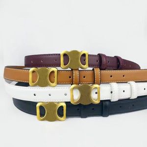 Ceinture de styliste avec boucle lisse, Design rétro, ceinture fine pour hommes et femmes, largeur 2 à 5CM, peau de vache véritable, 4 couleurs en option 231C