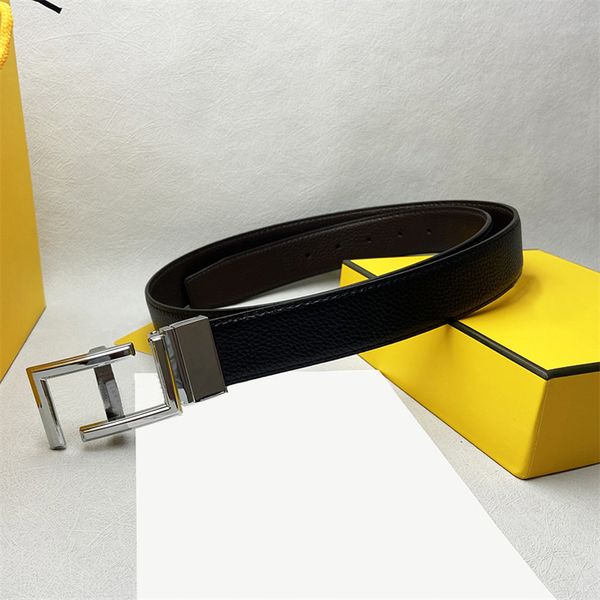 Braveur de créateur Largeur de 3,4 cm ceintures en cuir pour Womens Man Fashion Waistband Smoot Buckle Luxury Belt