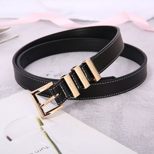 Designer Belt Woman Bordels 23 mm breedte Hoogwaardige Designer Belts Pin Buckle Dames tailleband 2 kleuren Optionele zwarte riem extravagante koeienhuid lederen riem