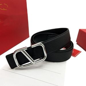 Ceintures de créateurs pour hommes designers ceinture en cuir véritable boucle lisse luxe V Litchi lignes marque ceintures pour hommes de haute qualité avec boîte