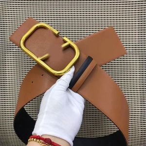 Designer Belts for Women Echt lederen goud Grote letter gesp