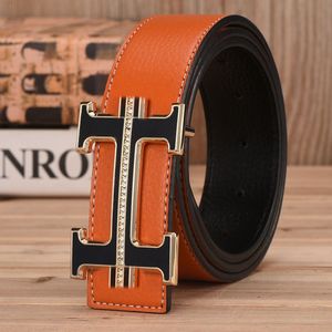 Ceintures de créateurs hommes ceinture en cuir véritable lettre H boucle lisse affaires ceinture de luxe décontractée avec boîte originale cadeaux de noël