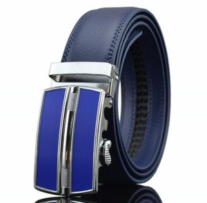 Designer Belts Men Hoge kwaliteit Echte lederen riem Heren Belts Luxe Ceinture Homme Luxe Marque Blue Automatic Kemer1209734