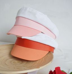 Bérets de créateur pour femmes ruban dégradé bleu marine chapeau printemps été vêtements de mode pour femmes en plein air grand bandeau petit chapeau plat dessus octogonal citrouille décontracté casquette de journal