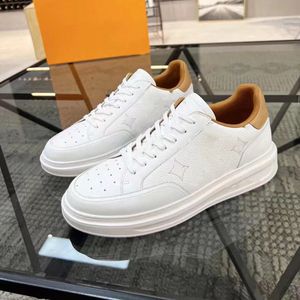 Diseñador Beverly Hills Zapatos casuales para hombres Zapatillas deportivas Zapatillas de deporte blancas Zapatillas de deporte de cuero genuino Estrellas Cueros Corredor bajo con plataforma con cordones