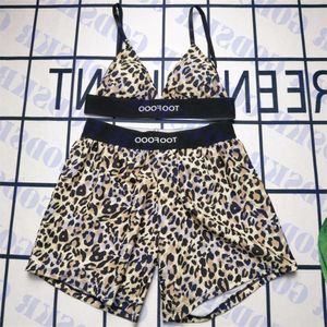 Designer Bikini Leopard Bra Shorts Set Sexy V Neck Underwear Womens Swim Trunk Fashion Crop Tops Four Couleurs GGITYS YDFA