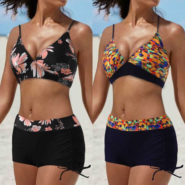 Diseñador Bikini Nuevo traje de baño Split Body multicolor de dos piezas Santón de boxeador Traje de baño Traje de baño conservador Traje de baño diseñador