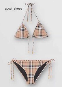 Designer Bikini Swimwear Dames badpakken Zomerzwempak Streep Draadhoofd Check Patroon Set Fashion Comfortabele kleding Bikinis Childrs