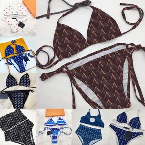 Designer bikini dames badmode met letterprint tweedelige set badpakken hoge taille badmode