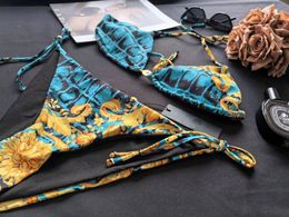 Designer Bikinis Dames Swimsuit Sexy Bikinis Swimwear Crocodile print push-up zwempak low-back bikinis dames bikini set sexy zwempak veter swimpak gouden print