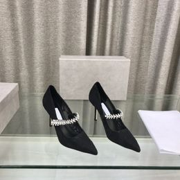 Designer Bing Pump 65 Chaussures Mode Femmes Pompes en dentelle noire avec cristaux TOP Qualité Lady Sandales de mariage Chaussures habillées de luxe 6,5 / 8,5 cm avec boîte EU34-42