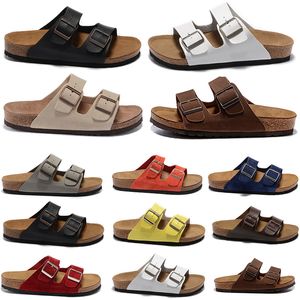 Designer Birkss Sandales Slippers Slides Chaussures extérieures Cork Plat Summer Cuir Slide Favorite Place Casual Chaussures Femme Men de sabot 36-46