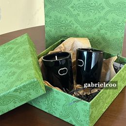 Diseñador Aromaterapia Vela Classic Logotipo Impresión Pequeña noche de velas Fecha romántica Caja de regalo verde Vela 2 PCS/SET