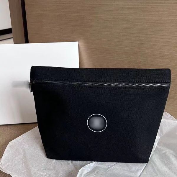 Sac en toile noire de styliste, sac de maquillage imprimé avec logo classique Instagram, trousse de toilette de grande capacité pour femmes, sac de littérature publique, sac de rangement, sac à main, trousse de toilette