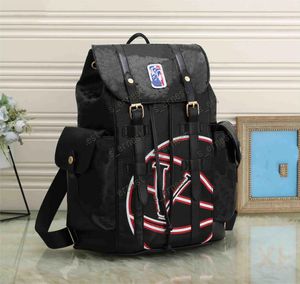 Diseñador Negro estampado Mochilas Bolsos Hombres Mujeres Mochila Mochila escolar Mochila de moda Bolsa de viaje trasera