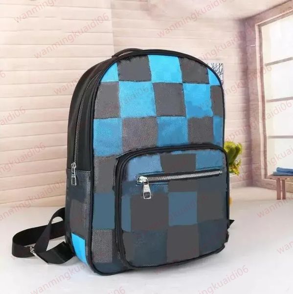 Diseñador Mochilas de estampado negro Bolsos para hombres Mujeres mochilas de cuero genuino