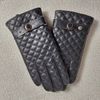 Designer gants noirs hommes laine en cuir un morceau gants chauds hivernaux mode luxe cinq doigts gants