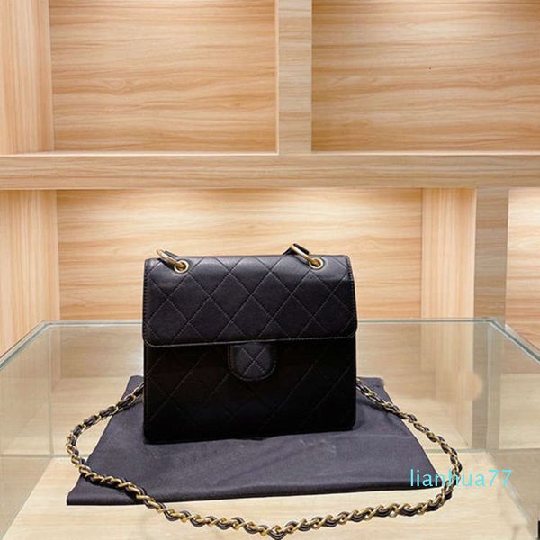 Diseñador: bolso de hombro negro, diseñador de cuero, modelo de moda simple de lujo, bolso de mano para mujer.
