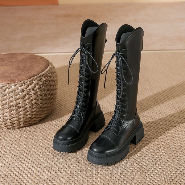 Diseñador Negro Blanco Marrón Mujer Botas Tacón alto Star Trail tobillo combate vaquero Botines Lady Shoes sd49rt