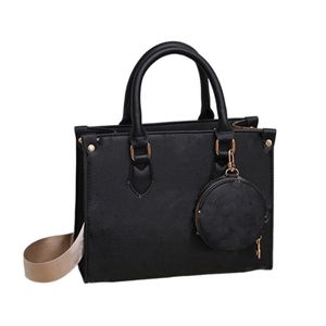 Petit sac fourre-tout en cuir noir et blanc de créateur