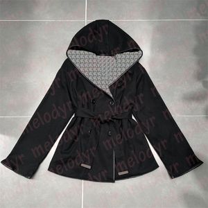 Дизайнерский черный шерстяной плащ с буквенным принтом, ветровка с капюшоном, осень-зима, теплый двубортный плащ, верхняя одежда из полушерсти
