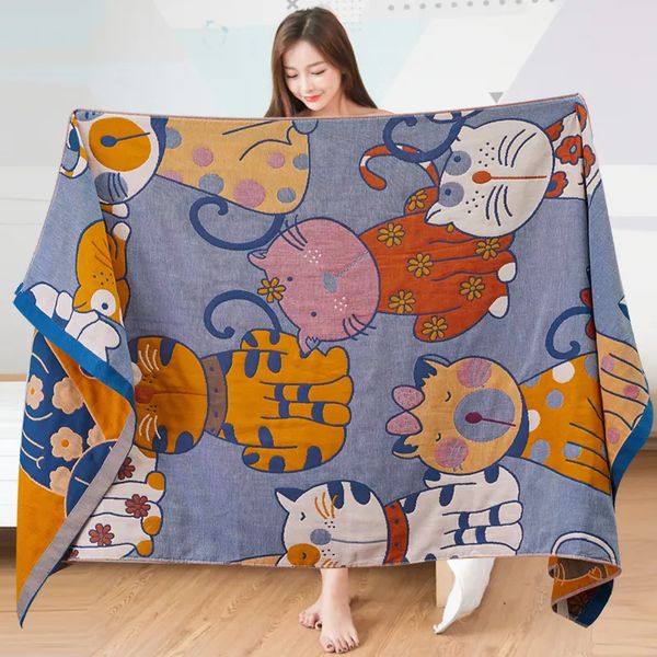 Manta de diseñador Toalla de baño Dibujos animados de colores niños algodón gasa toalla de baño Playa de lujo Nuevo estilo Toallas Cómoda toalla de playa Suave Estilo original hombre mujer