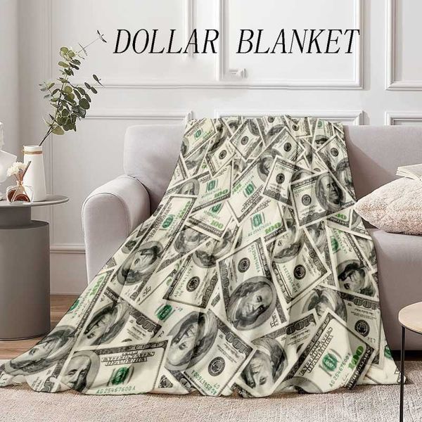 Designer Couverture Dollar Couverture Dorée Drôle Maison Cadeaux Climatisation Chambre École Campus Dortoir Bureau Couverture Couverture Couverture Flanelle H Couverture