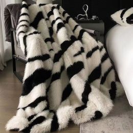 Designer dekens bankdeken hrow deken superieur slaapkamer deken imitatie vos haar altan lang haar konijn haar kort fluwelen deksel deken designer kamer decor