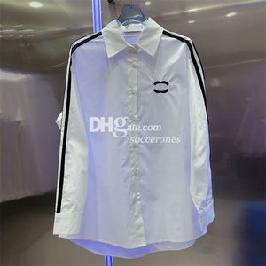 Designer shirt dames mode blouse tops Trendy tops met lange mouwen Dubbele letter bedrukt shirt Dagelijks wit shirt top
