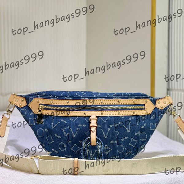 Designer Blue Denim Chest Crossbodyborbags Hands Sacs Vintage Daily tenue Sacs pour hommes pour hommes Luxury Luxur