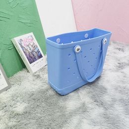 Designer Bogg Bag Basket Bag Vrijvorderingsboog Regenboog Opbergzakken met handgreep Organisator WASABBABBAAR SILICONE EVA Mama Bag Holiday Jelly Color Picnic He04 A H4