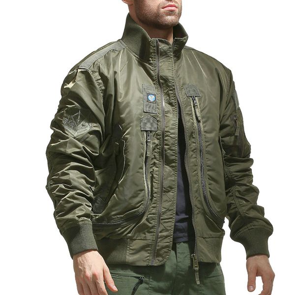 Diseñador Bomber Jacket Men Streetwear Thin Army Air Force Flight Chaquetas uniforme de béisbol táctico Coat Windbreaker chaqueta hom