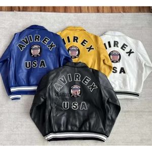 Designer Bomber Jacket USA Maat Avirex Casual Athletic Dikke Dikke Sheepskin Leather Lederen Flight Suit Varsity Jacket Vintage Leather CGRP Hip Hop High Street Jacket 3092