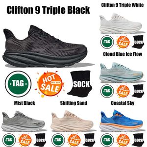 Designer Bondi Clifton 8 9 Sneakers Chaussures de course pour hommes Triple Black White Cloud de Blanc EXTAOR