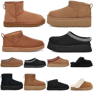 Bota de diseñador Bota clásica Mini botas Bota de nieve Plataforma Mujer Hombre Piel Piel de oveja Tasman Tazz Castaño Arena Mostaza Semilla Beige Driftwood Australiano Invierno Tobillo zapato