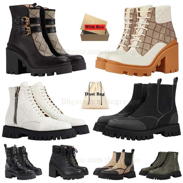 Botte de designer Martin Bottes Tall Cuir Femmes High Top Desert Boots Bottines Zipper Botte en caoutchouc Botte à lacets Vintage Oxford Chaussure Hiver Bottines de neige avec boîte